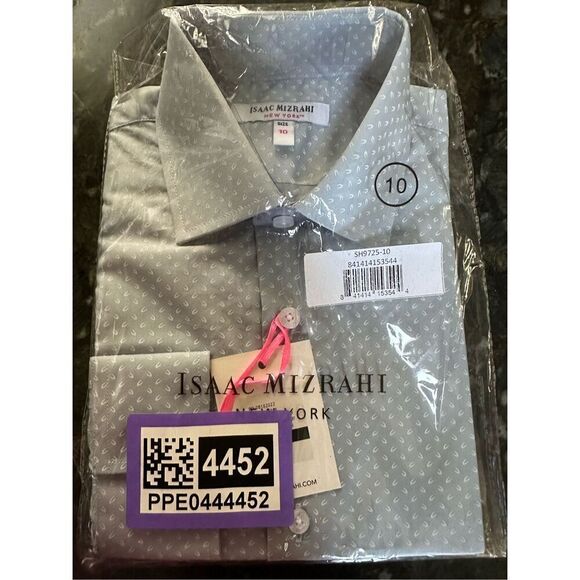 Isaac Mizrahi Boy's Long Sleeve Button Down Shirt size 10 Blue - Picture 3 of 4